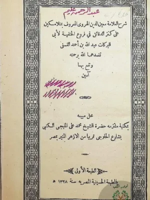 شرح كنز الدقائق